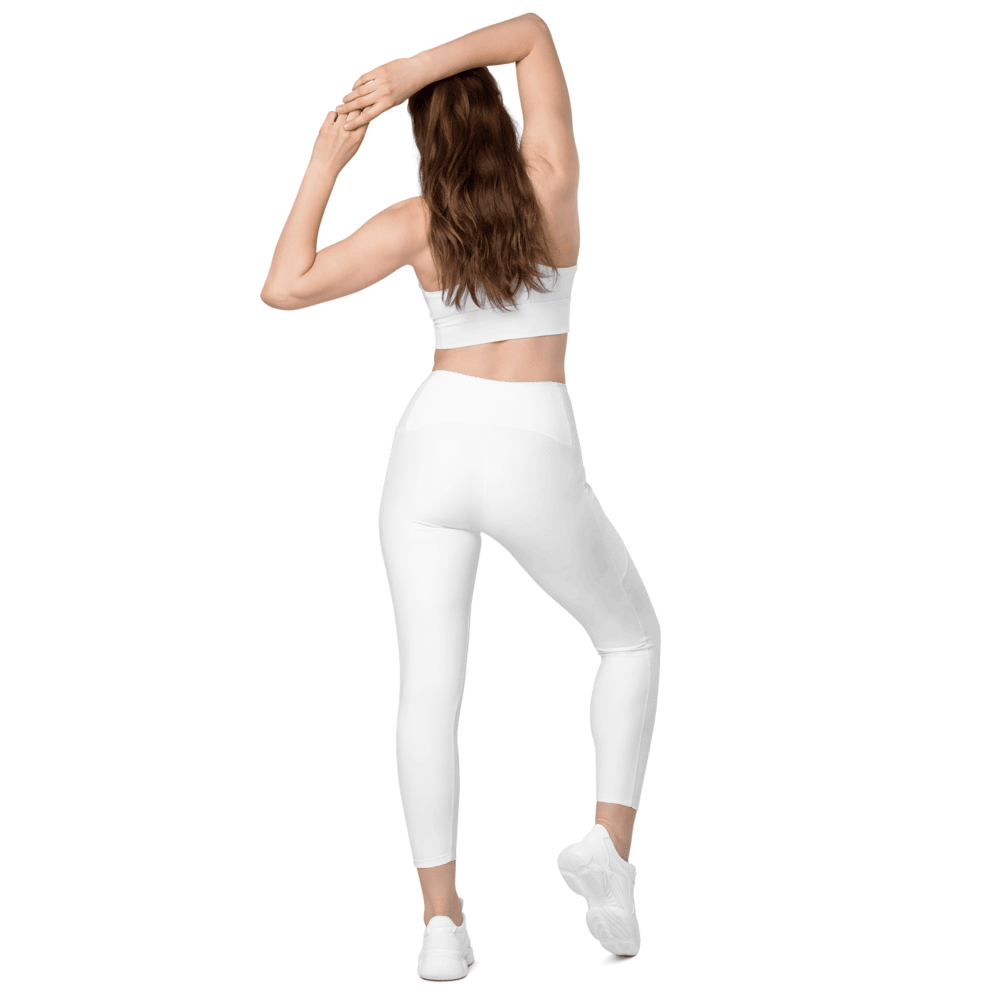 All-Over Print Recycled Crossover Leggings with Pockets