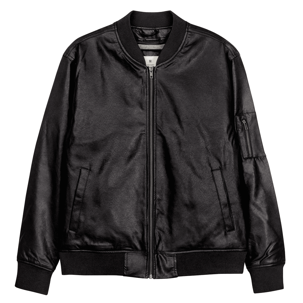 Faux Leather Bomber Jacket | Threadfast Apparel 395J